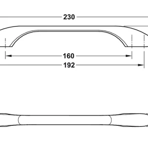 Tay nắm tủ Hafele Chrome bóng 230x27mm 106.61.204