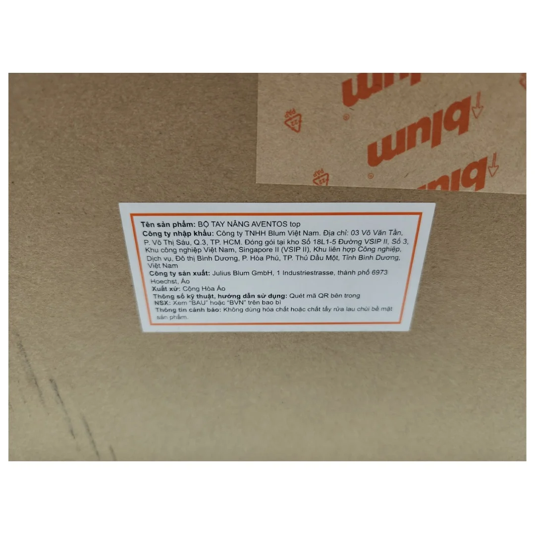 Tay nâng Blum AVENTOS HF TOP (2.700-13.500PF/480–610mm) 22F1502 4 Bộ Tay Nâng Blum HF25 – 22F1505