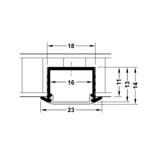 Thanh nhôm gắn âm, kính che trắng sữa 833.72.846